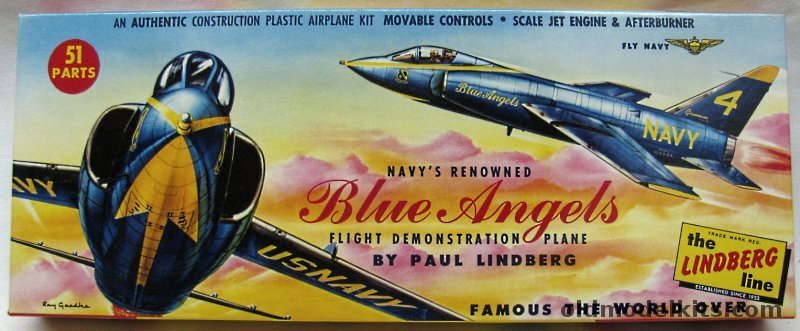 Lindberg 1/48 Grumman F11F-1 Blue Angels - (F11F1), 98541 plastic model kit